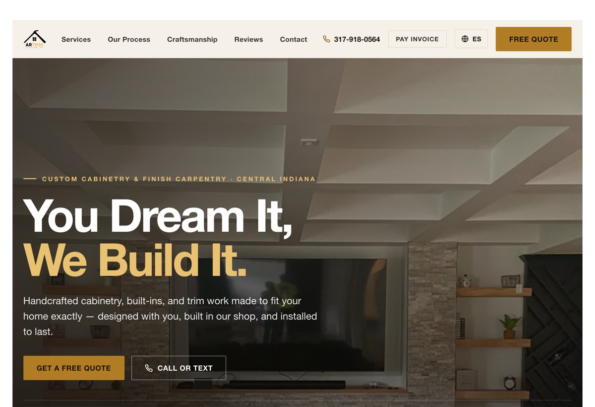 Artrim Customs website